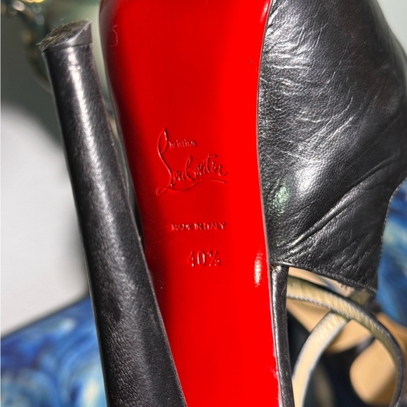 Christian Louboutin Black Peep-Toe Platform Heels - Picture 6 of 13